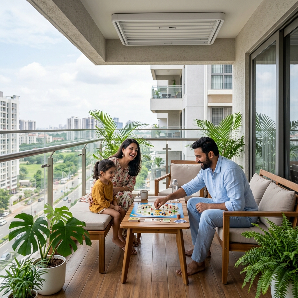 Family of 3 on Balcony