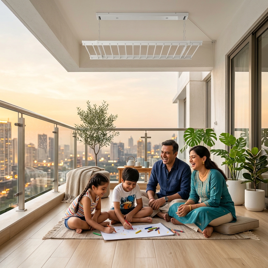 Family of 4 on Balcony