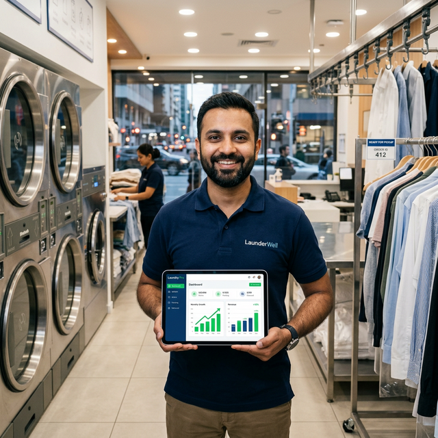 Laundry Shop Owner with Dashboard